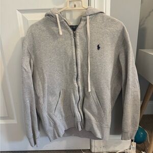 Polo Ralph LaurenGray Zip-Up Hoodie with Logo